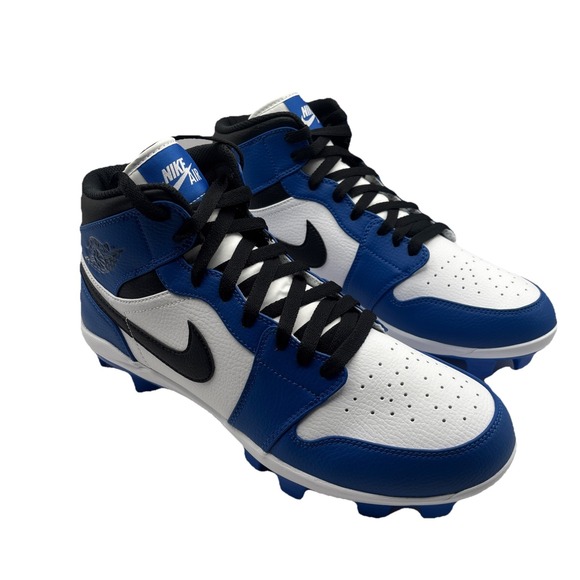 Air Jordan 1 Retro MCS Baseball Cleats Blue Black White AV5354-411 Men's 10.5 - Picture 1 of 9